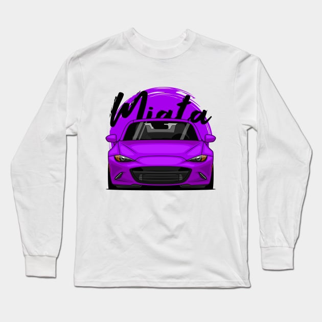 Purple Miata MX5 ND Long Sleeve T-Shirt by GoldenTuners